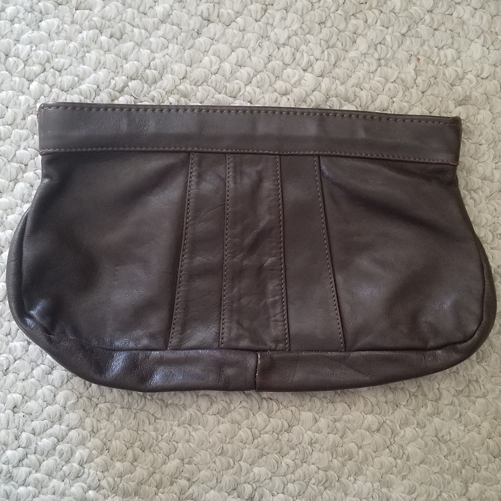 Brown Leather Clutch Bag